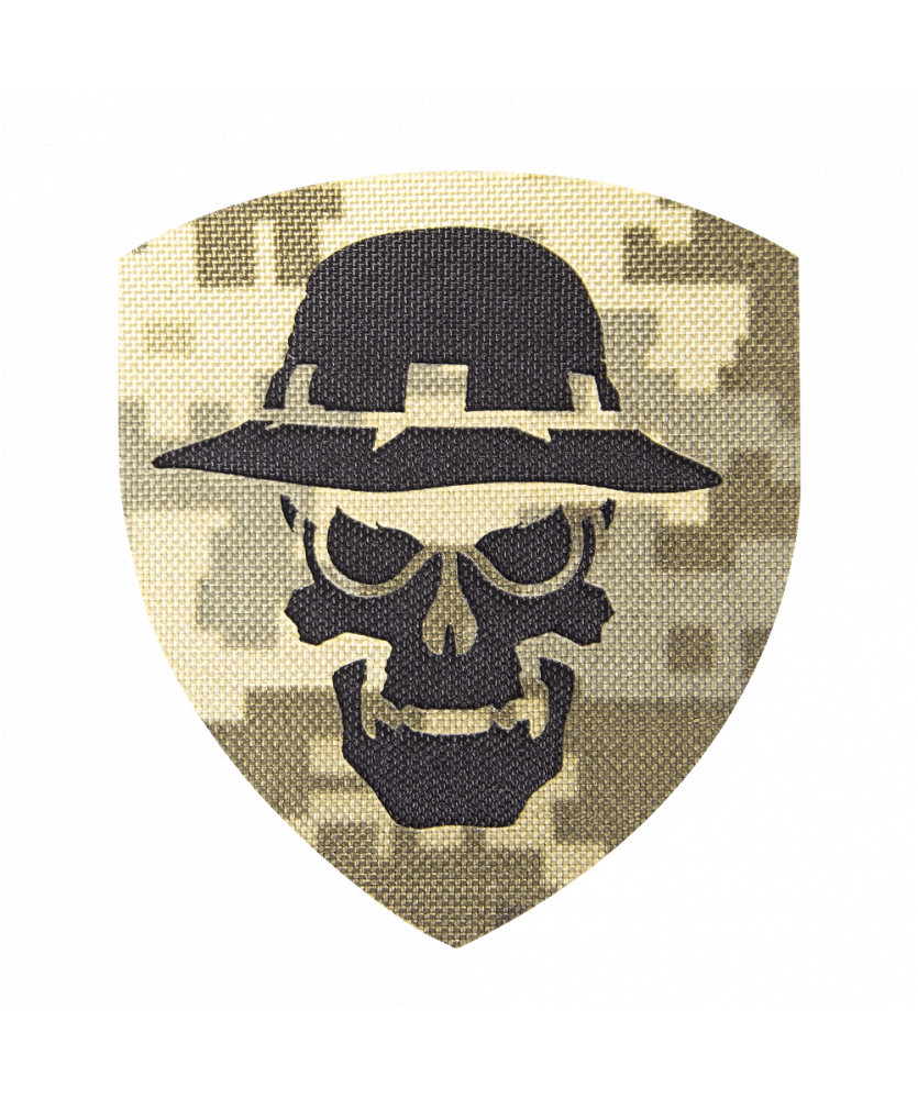 Шеврон Camotec Череп в панамі (7*8) Піксель (9031)
